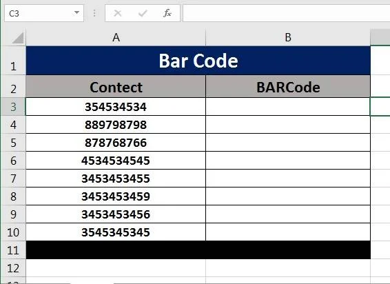 MS Excel Bar-code Project-9 1 MS Excel Bar-code Project-9