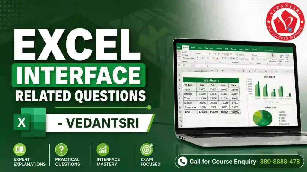Excel Questions with Answers Set 01 – 100 Most Asked Exam Paper Questions VedantSri Hub