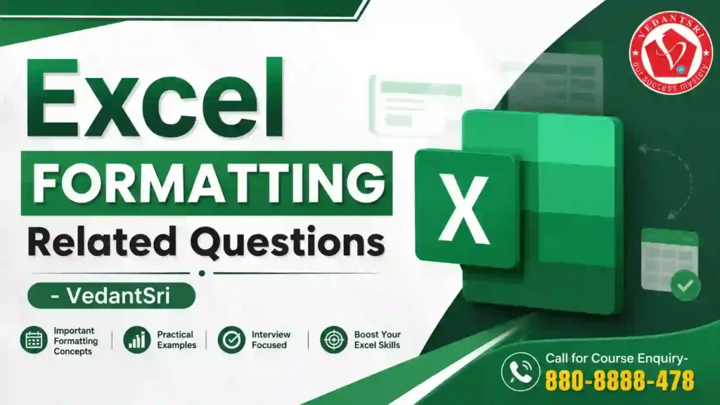 Excel Questions with Answers Set 01 – 100 Most Asked Exam Paper Questions VedantSri Institute