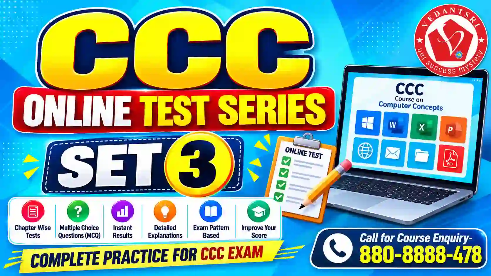 CCC Online Test Series Set 3 at Pradip VedantSri Free
