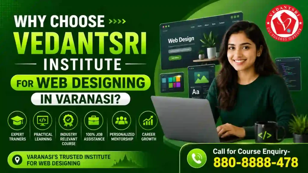 Web Designing Course Details 2026 – Fees, Duration, Scope, Syllabus, Jobs, Salary & Best Institute in Varanasi 5 Web Designing Course Details 2026 – Fees, Duration, Scope, Syllabus, Jobs, Salary & Best Institute in Varanasi VedantSri Classes