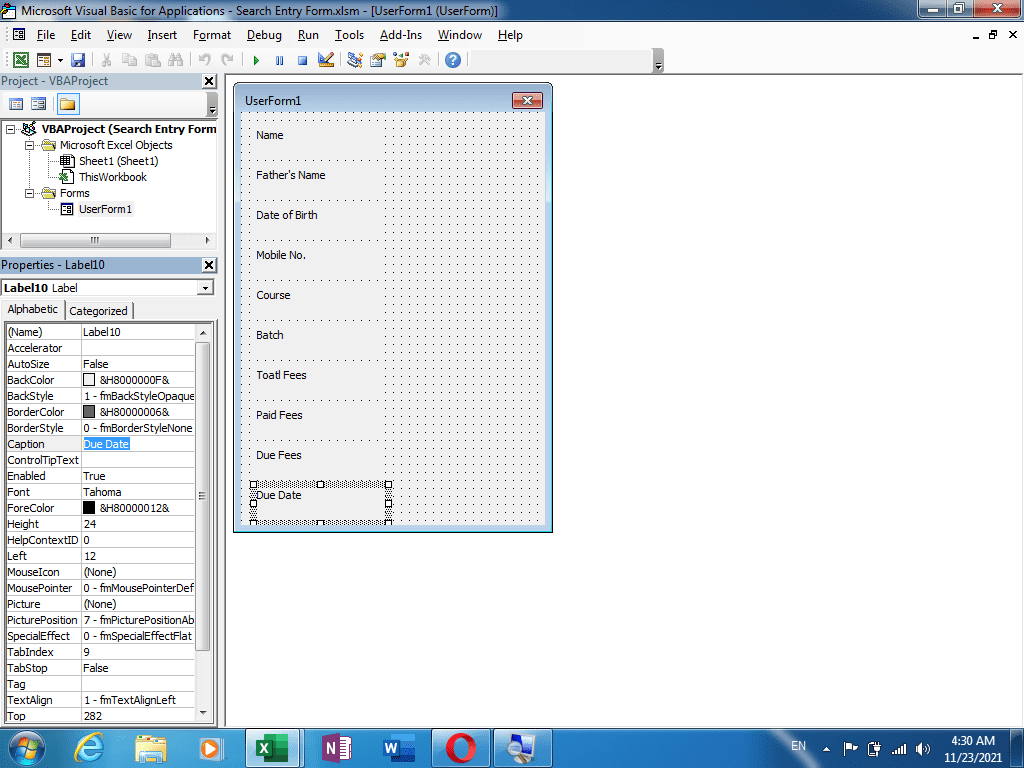Search Entry Form in Excel 5 Search Entry Form in Excel by VedantSri Varanasi Computer Institute