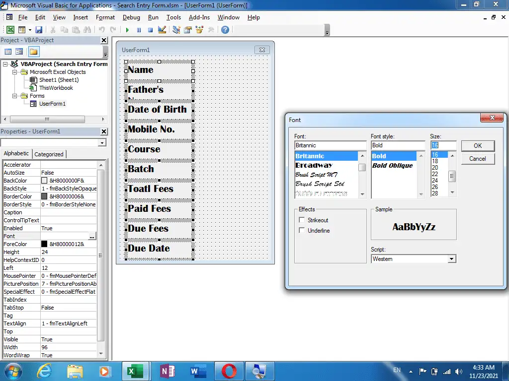 Search Entry Form in Excel 6 image 43