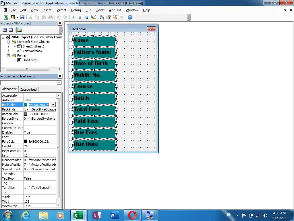 Search Entry Form in Excel 7 Search Entry Form in Excel by VedantSri Varanasi Computer Institute