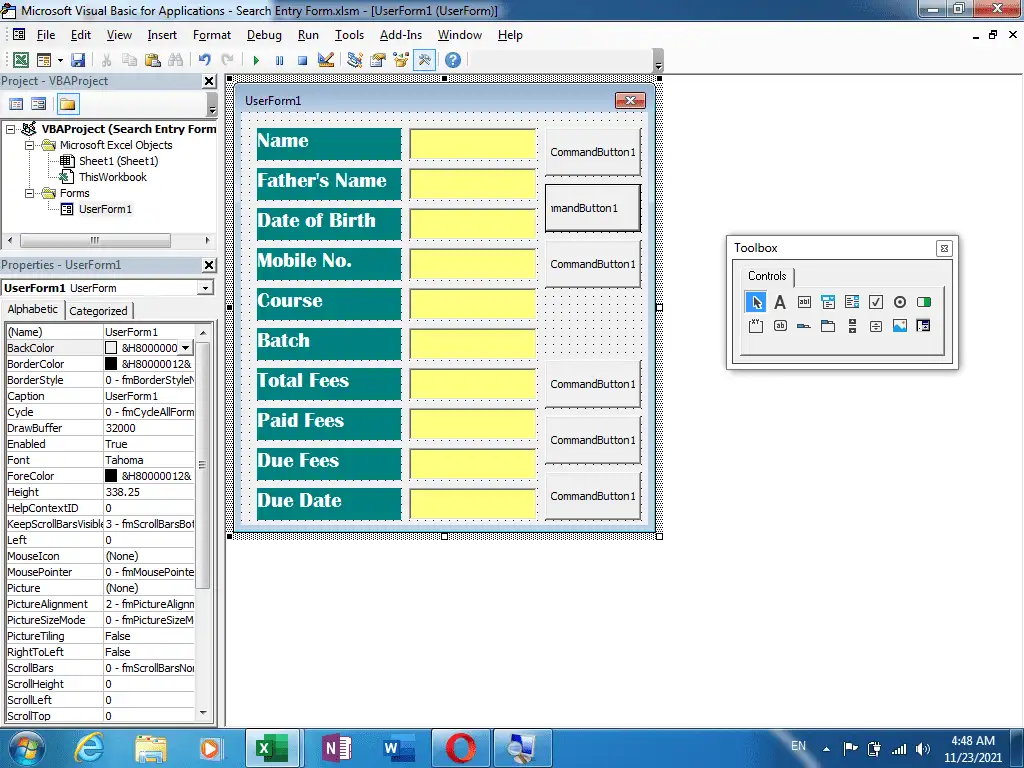 Search Entry Form in Excel 10 Search Entry Form in Excel by VedantSri Varanasi Computer Institute