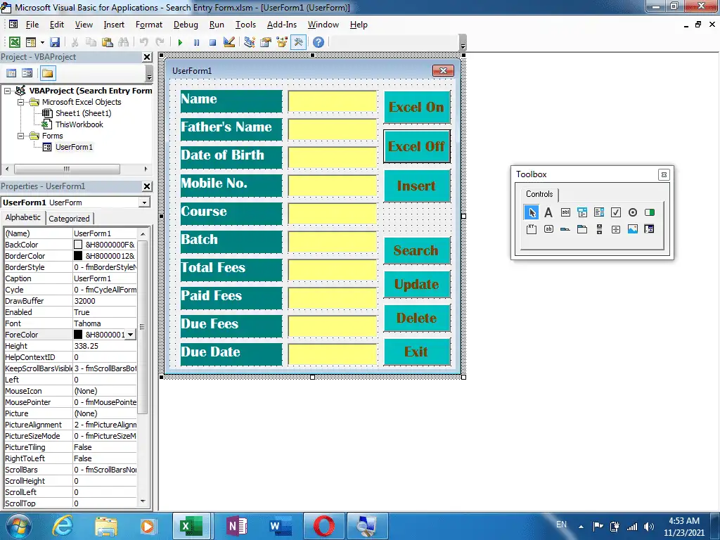 Search Entry Form in Excel 11 image 48