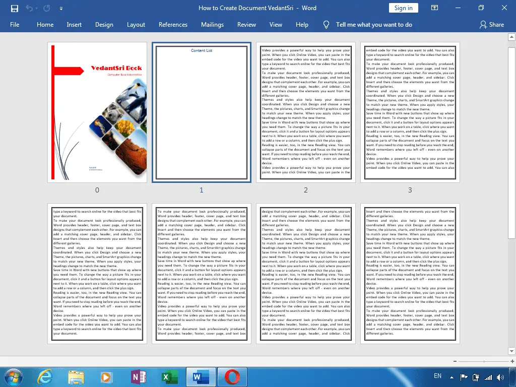 Create Document in Word 2 in VedantSri Computer Institute