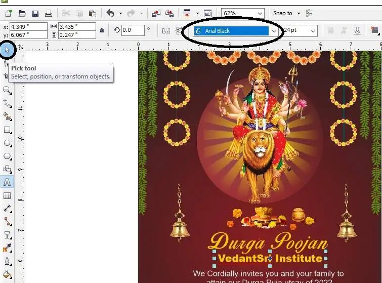 Navratri Invitation Card in CorelDraw, Step By Step, Download Source File 454 Navratri Invitation Card in CorelDraw