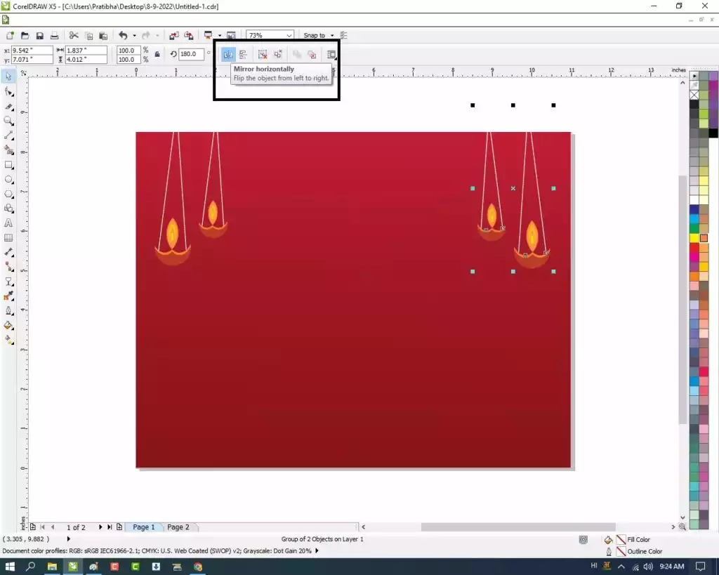 Navratri Banner Design in CorelDraw, Easy Method, Complete steps, Download practice File 574 Veadantsri 10