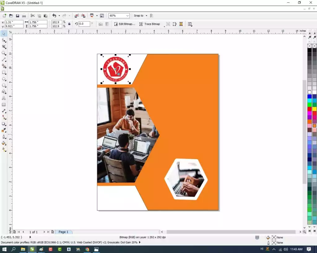 Template Design in CorelDraw, Easy Method, Complete Steps, Download practice File 14 Vedantsri 15 2