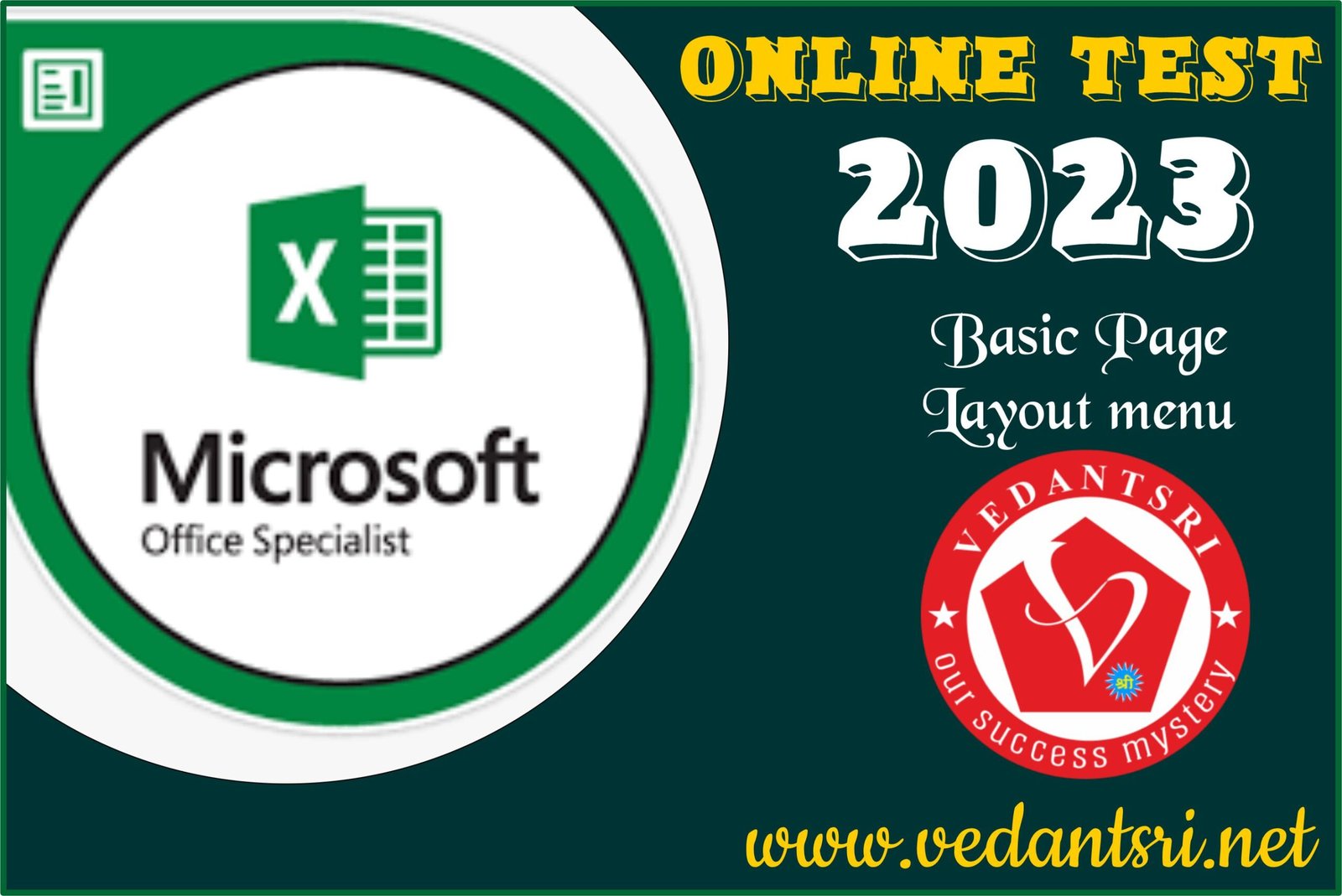 MS Excel Page Layout Menu Test, Online Test 2023