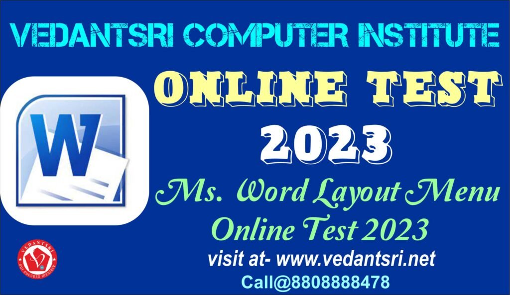 Ms. Word Layout Menu Online Test 2023 3 Ms. Word Layout Menu Online Test 2023 2
