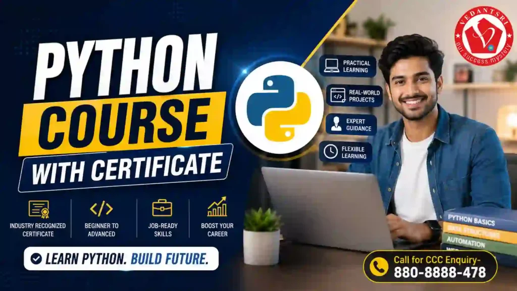 Python Course Details, Fees, Duration, Syllabus, Eligibility, Admission, Institute & Jobs in Varanasi (2026 Updated) 5 Python Course Details, Fees, Duration, Syllabus, Eligibility, Admission, Institute & Jobs in Varanasi VedantSri