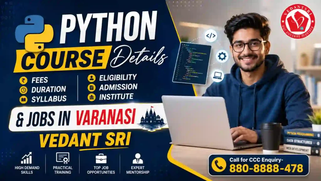 Python Course Details, Fees, Duration, Syllabus, Eligibility, Admission, Institute & Jobs in Varanasi (2026 Updated) 1 Python Course Details, Fees, Duration, Syllabus, Eligibility, Admission, Institute & Jobs in Varanasi VedantSri Institute