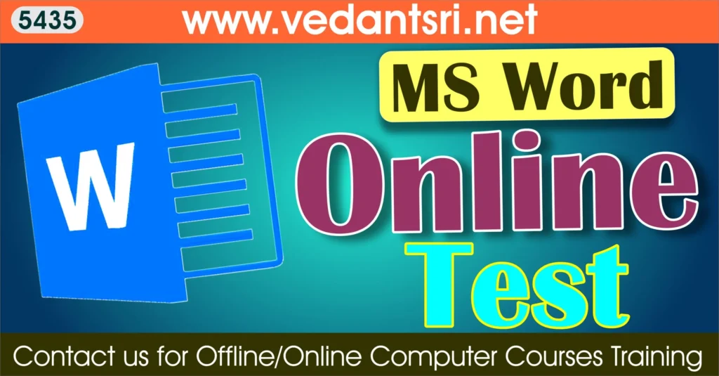 MS Word Online Test 2026 2 MS Word Online Test 2026 VedantSri Institute