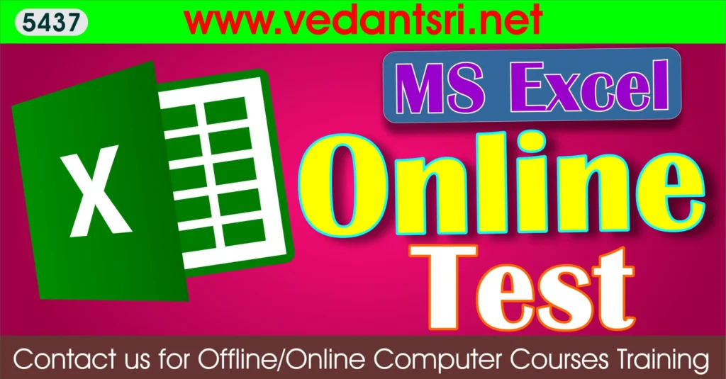 Excel Online Test Series: Exam Pattern, Questions aur Marks Guide 2 Excel Online Test Series - VedantSri Institute ka test page visual