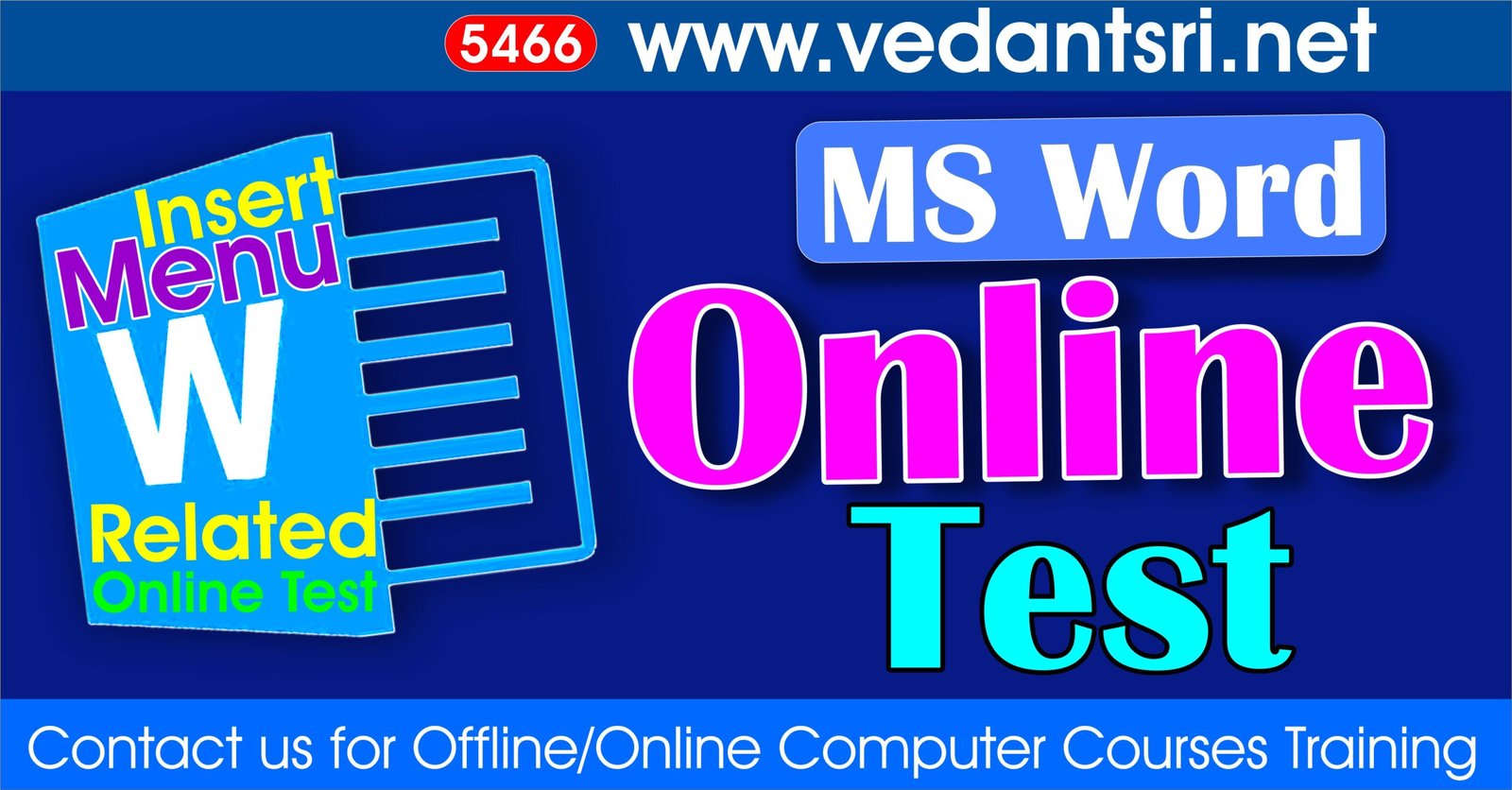 MS Word Online Test Insert Menu