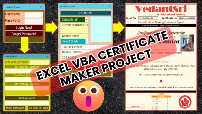 Excel VBA Certificate Maker Projects for Beginners To Advance Pradip VedantSri