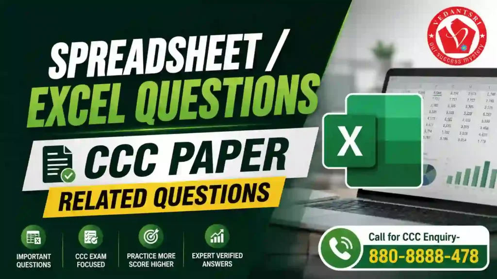 CCC Questions with Answers in English – 101 Most Asked CCC Exam Paper Questions 5 CCC Questions with Answers in English – 101 Most Asked CCC Exam Paper Questions VedantSri Class Training Computer