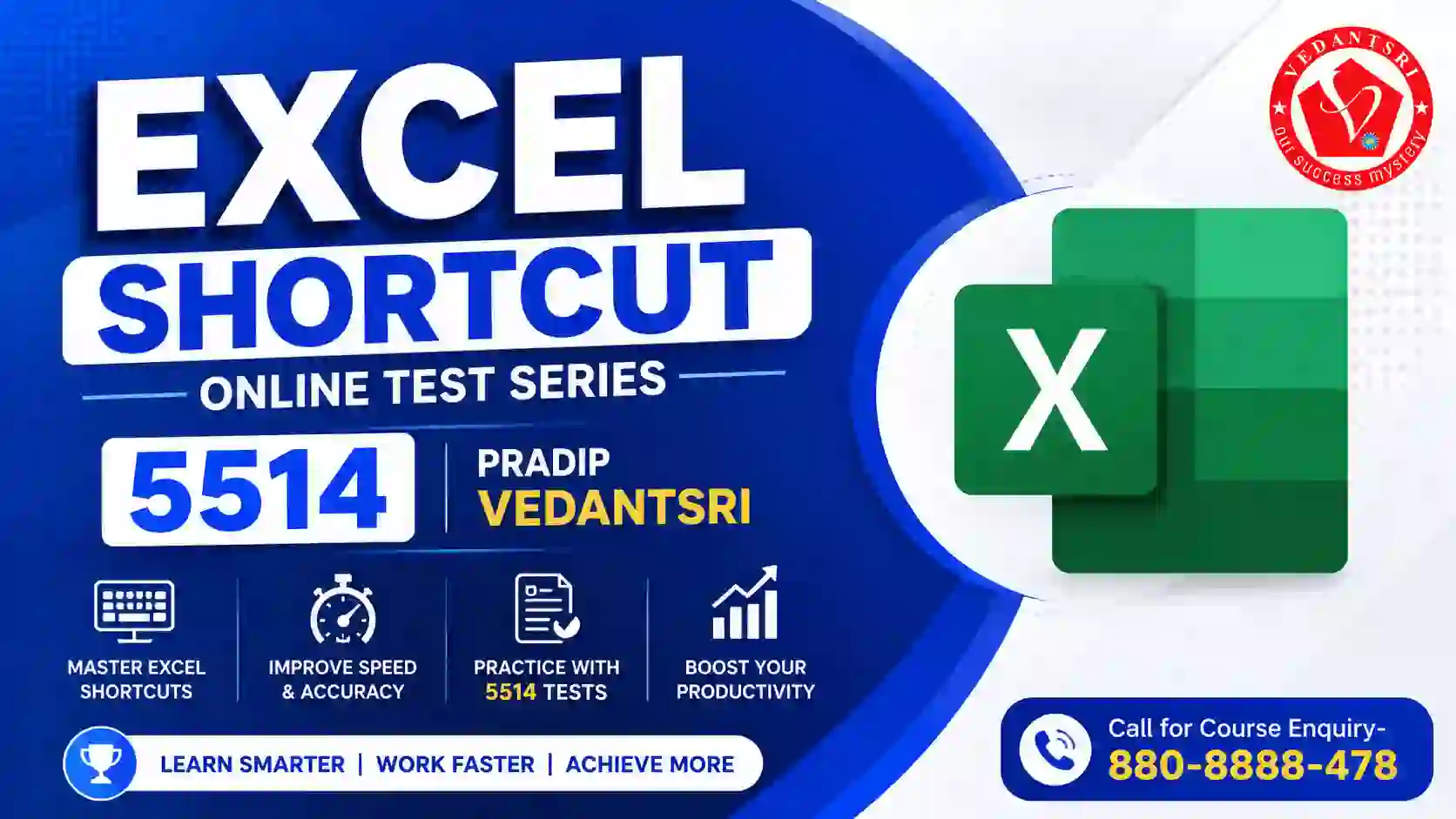 Excel Shortcut Online Test Series 5514 Pradip VedantSri