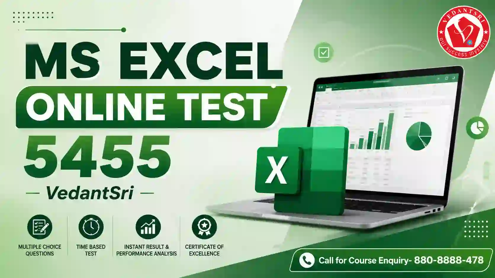 MS Excel Online Test 5455 VedantSri