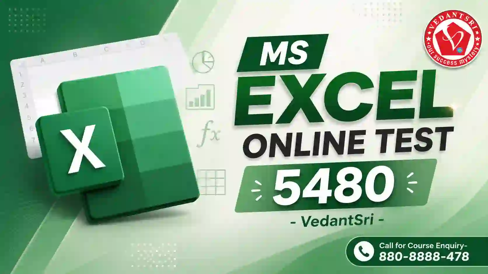 MS Excel Online Test 5480 at VedantSri