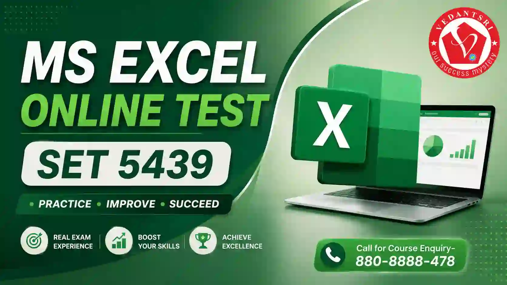 MS Excel Online Test Set 5439 VedantSri