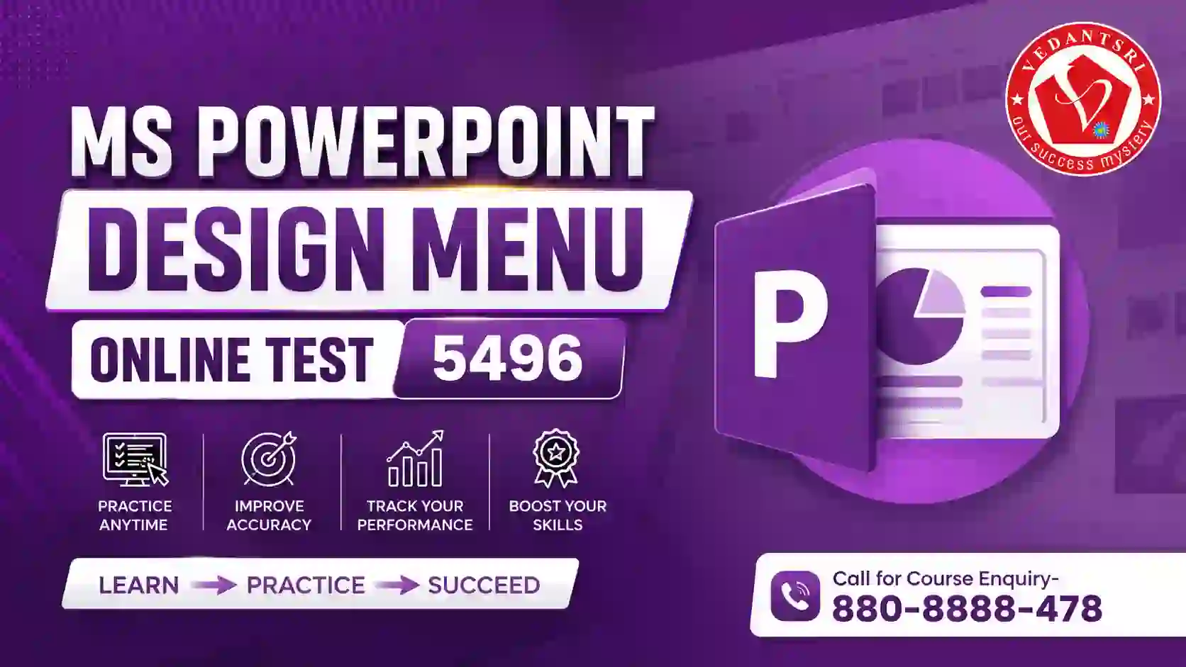 MS PowerPoint Design Menu Online Test 5496 VedantSri