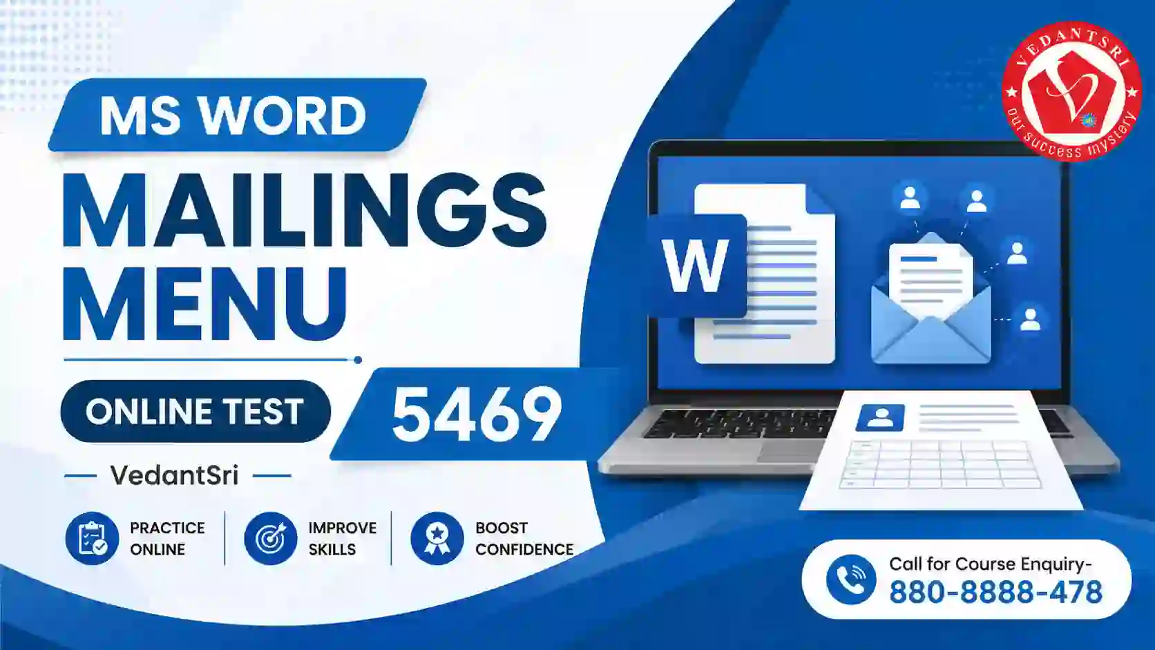 MS Word Mailings Menu Online Test 5469 VedantSri