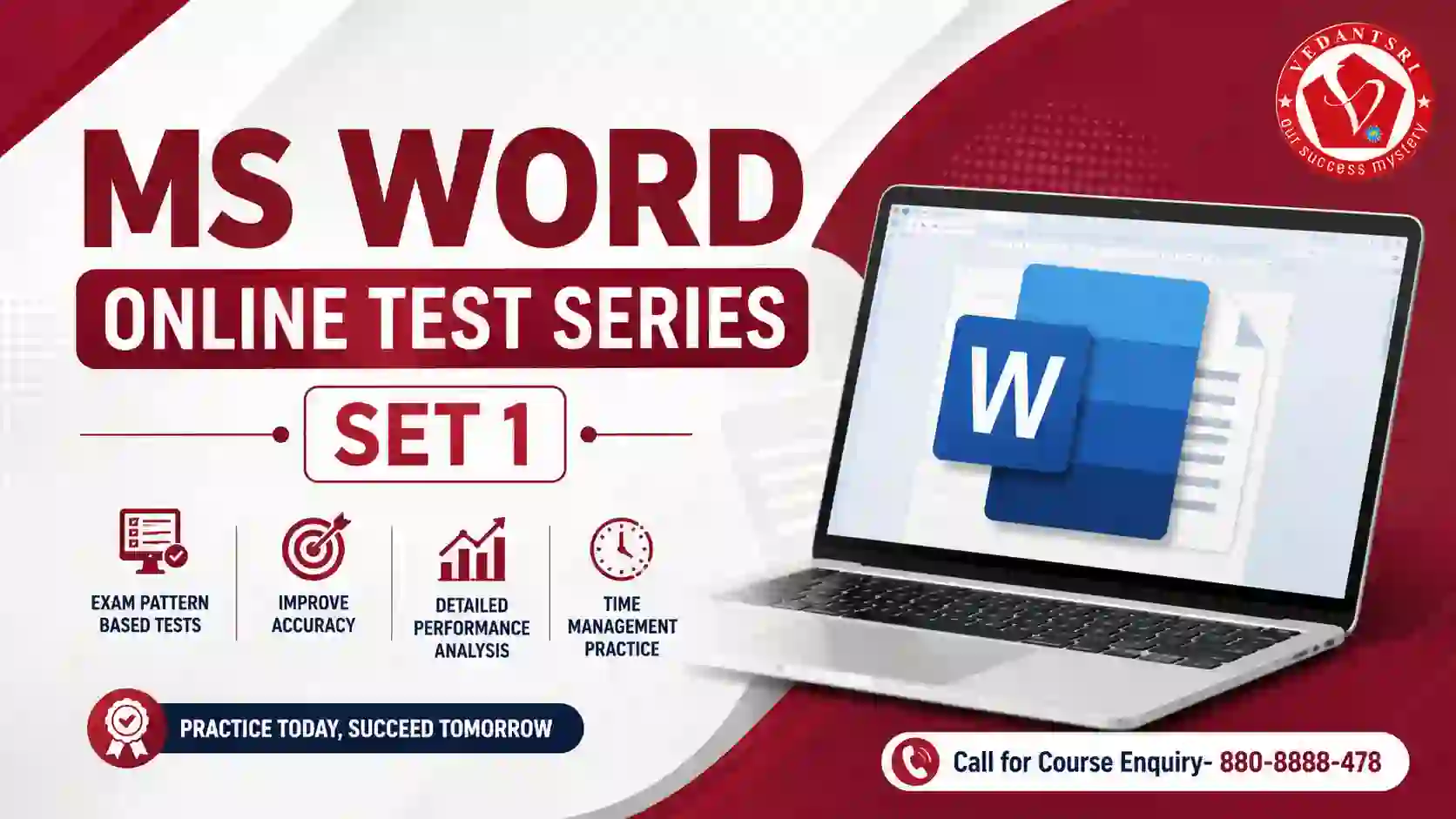 MS Word Online Test Series Set 1 VedantSri