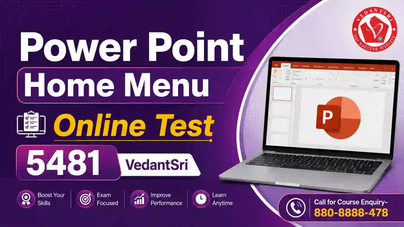 Power Point Home Menu Online Test 5481 VedantSri