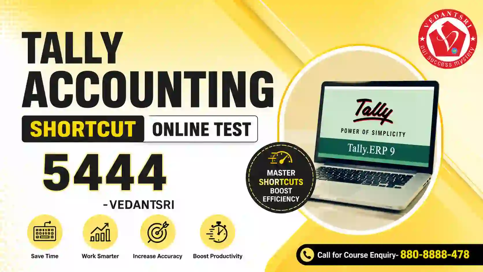 Tally Online Test 5444, Accounting Shortcuts Related Test Series VedantSri