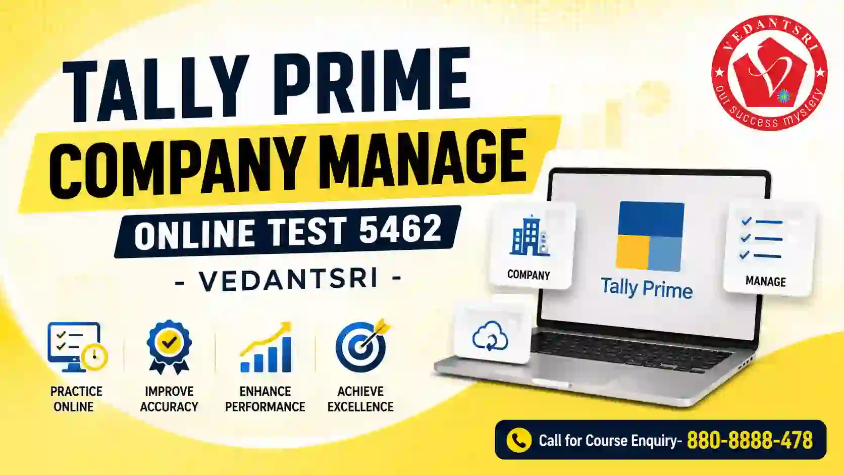 Tally Prime Company Manager Online Test 5462, Basics of Accounting VedantSri