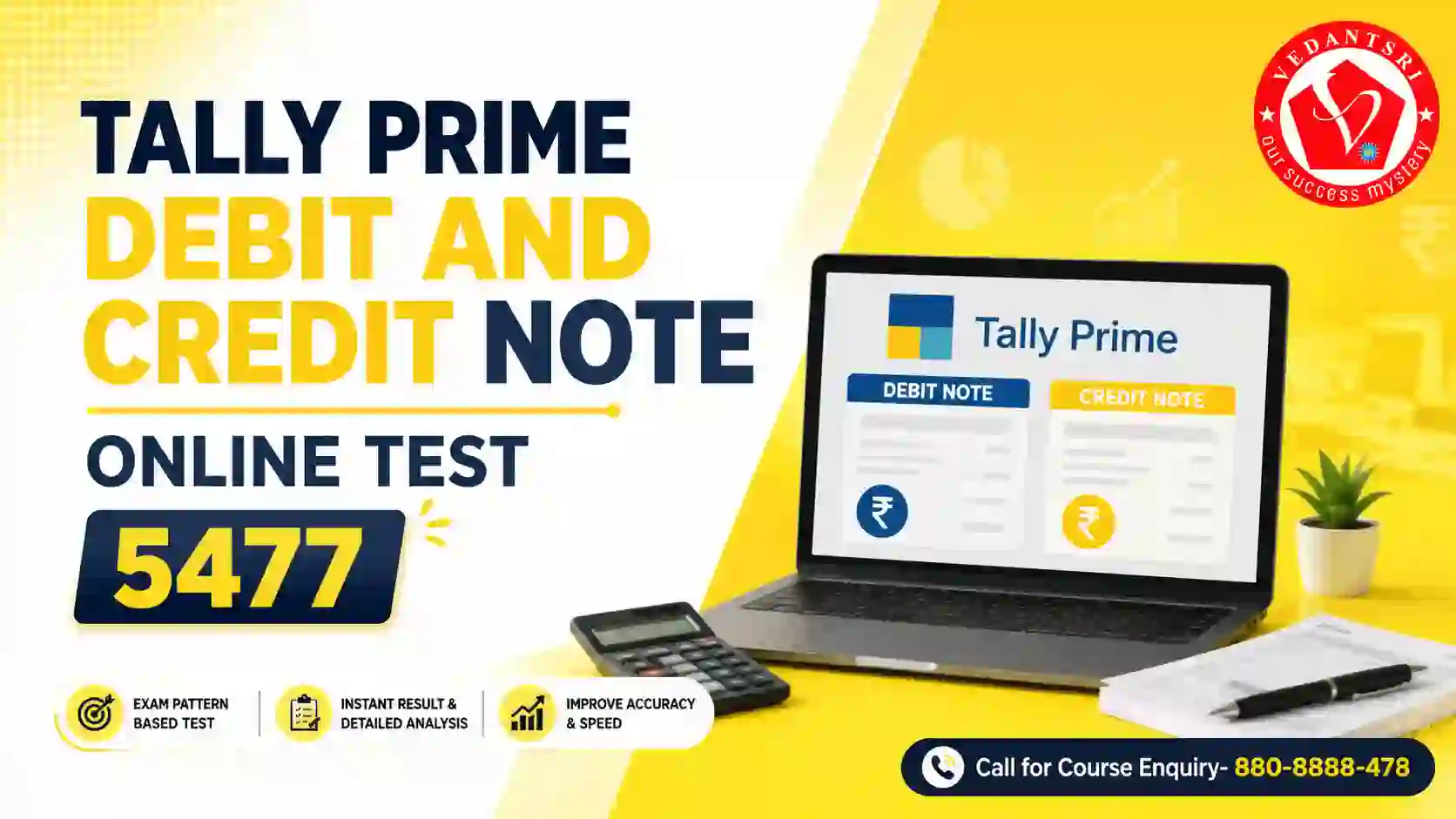 Tally Prime Debit and Credit Note Online Test 5477 VedantSri