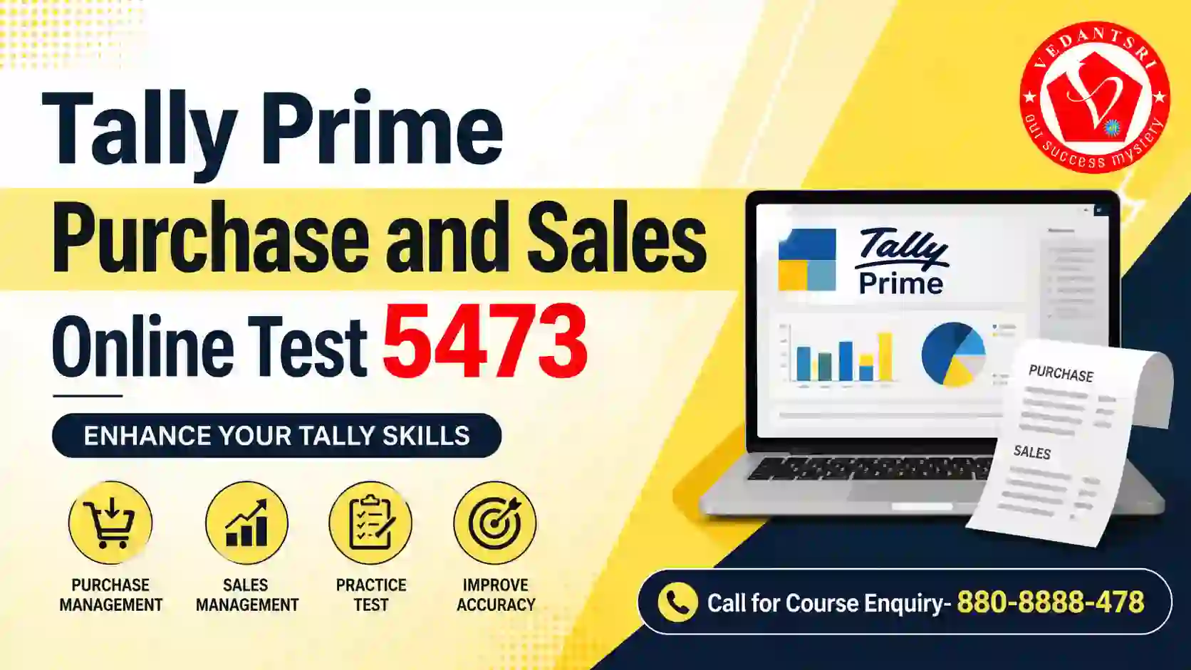 Tally Prime Purchase and Sales Online Test 5473 VedantSri