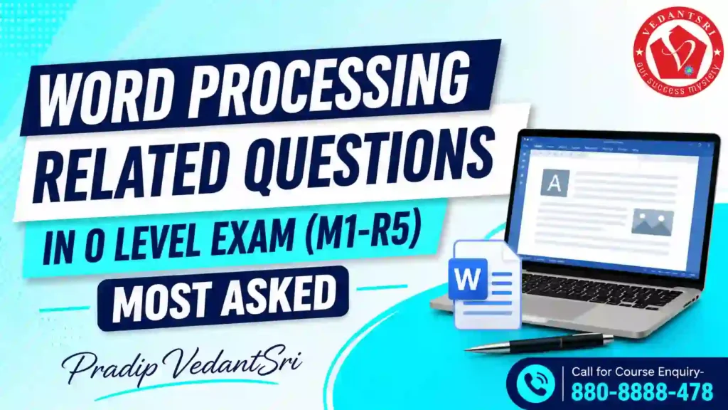 O Level Questions with Answers (M1-R5) Most Asked IT Tools and Business System Related Questions