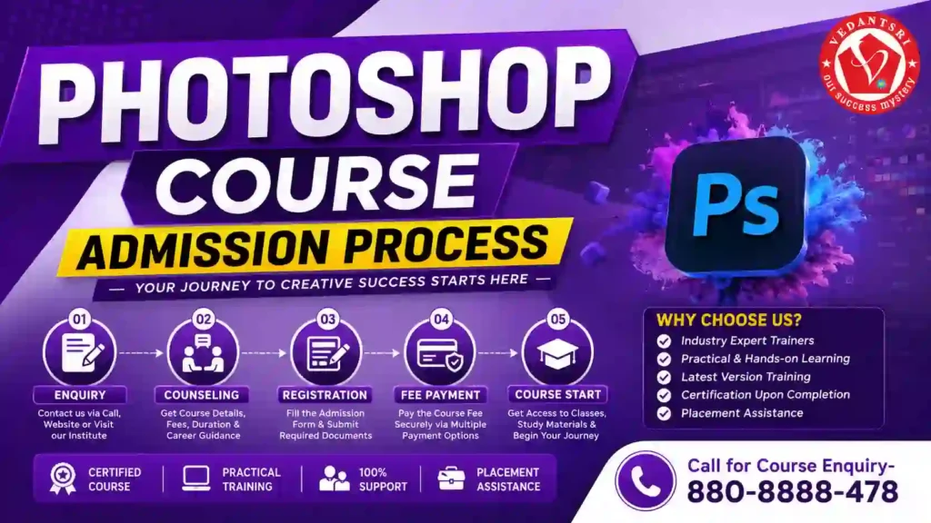 Photoshop Course Details Fees, Duration, Scope, Syllabus, Admission, Institutes, AI Learning & Jobs in Pradip VedantSri Training